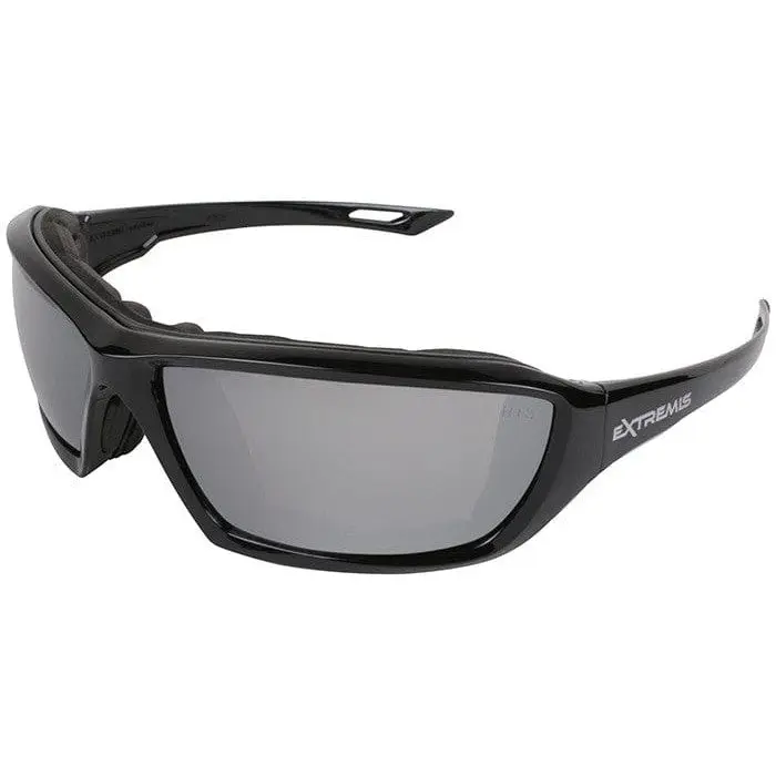 Radians Extremis Safety Glasses, Black Frame, Silver Mirror Anti-Fog Polycarbonate Lens, Foam Gasket Seal, Work Home Improvement Security Safety Equipment