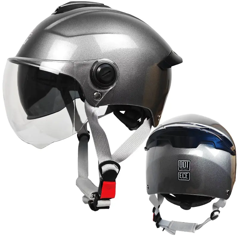 ZXC Anti-Fog Dual-Lens Electric Vehicle Helmet, Unisex All-Season Half Helmet, Anti-Scratch Dual Lens Design, Windproof Dustproof Shock Absorption, Portable Lightweight & Comfort Lining, Adjustable Buckle for Adult Men Women Urban Commute Scooter Riding ZXC Anti-Fog Dual-Lens Electric Vehicle Helmet, Unisex All-Season Half Helmet, Anti-Scratch Dual Lens Design, Windproof Dustproof Shock Absorption, Portable Lightweight & Comfort Lining, Adjustable Buckle for Adult Men Women Urban Commute Scooter Riding
