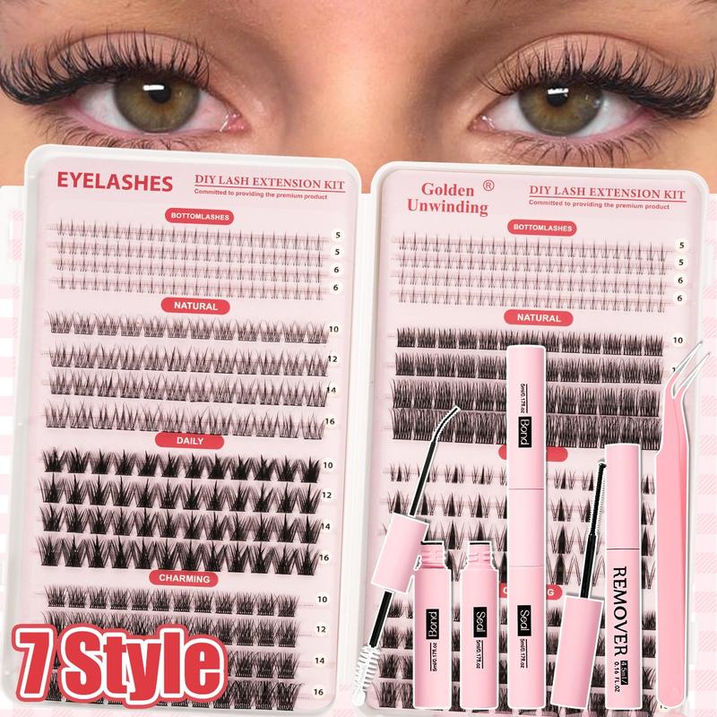 DIY Personal Eyelash Clusters, Beginner Friendly High Capacity Lashes Set, Thick Voluminous False Eyelashes, Easy-To-Use Segmented Lashes