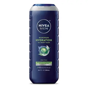 NIVEA MEN Maximum Hydration 3-In-1 Men'S Body Wash for Dry Skin with Aloe Vera, 16.9 Fl Oz Beiersdorf
