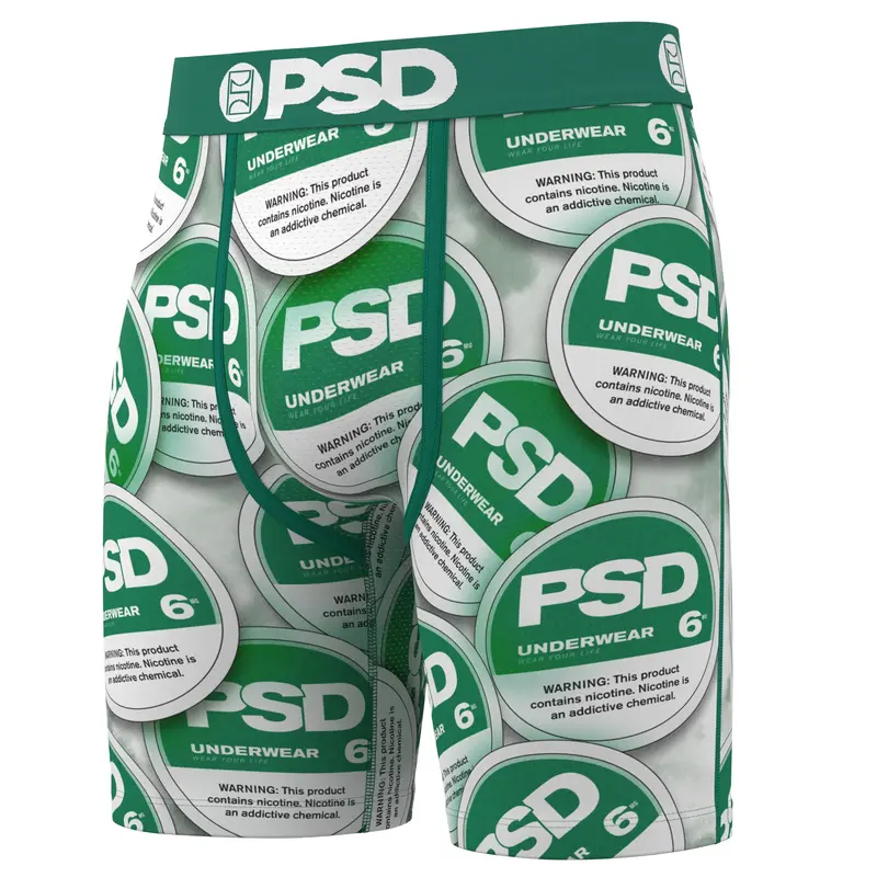 PSD Mens Wintergreen Boxer Brief - Standard Length 7 Inch Inseam, Soft and Breathable Poly Blend Fabric