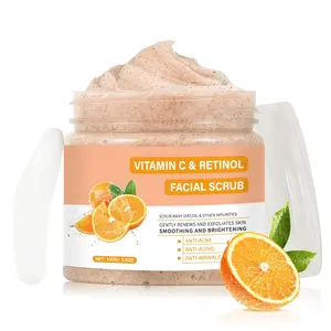 Vitamin C and Retinol Facial Scrub Face Scrubs Exfoliating Face Wash Vitamin C Facial Body Scrub Microdermabrasion Exfoliator for Blackhead Ingrown Hair KP Bump Eraser Exfoliant 3.5OZ