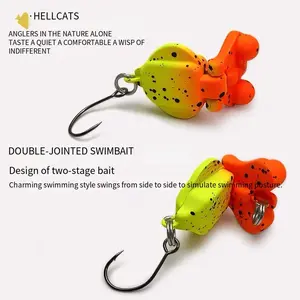 Micro Bait Lure, Slow Sinking Fishing Lure with Lifelike Death Effect, Single Hook, Dual Section Design, Ideal for Bass Fishing