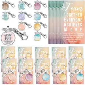 10 Sets Team Appreciation Gifts for Teacher Nurse Employee Team Keychain Bulk Thank You Gift for Coworker Staff