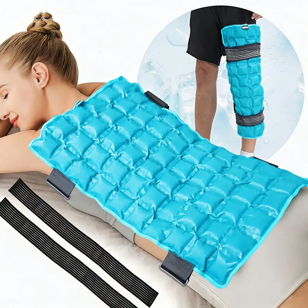 Large Reusable Back Ice Pack, 13x21" Gel Cold Compress Therapy Cooling Pads, Attachable Cold Packs, Suitable for Back Shoulder Leg Swelling Pain Relief