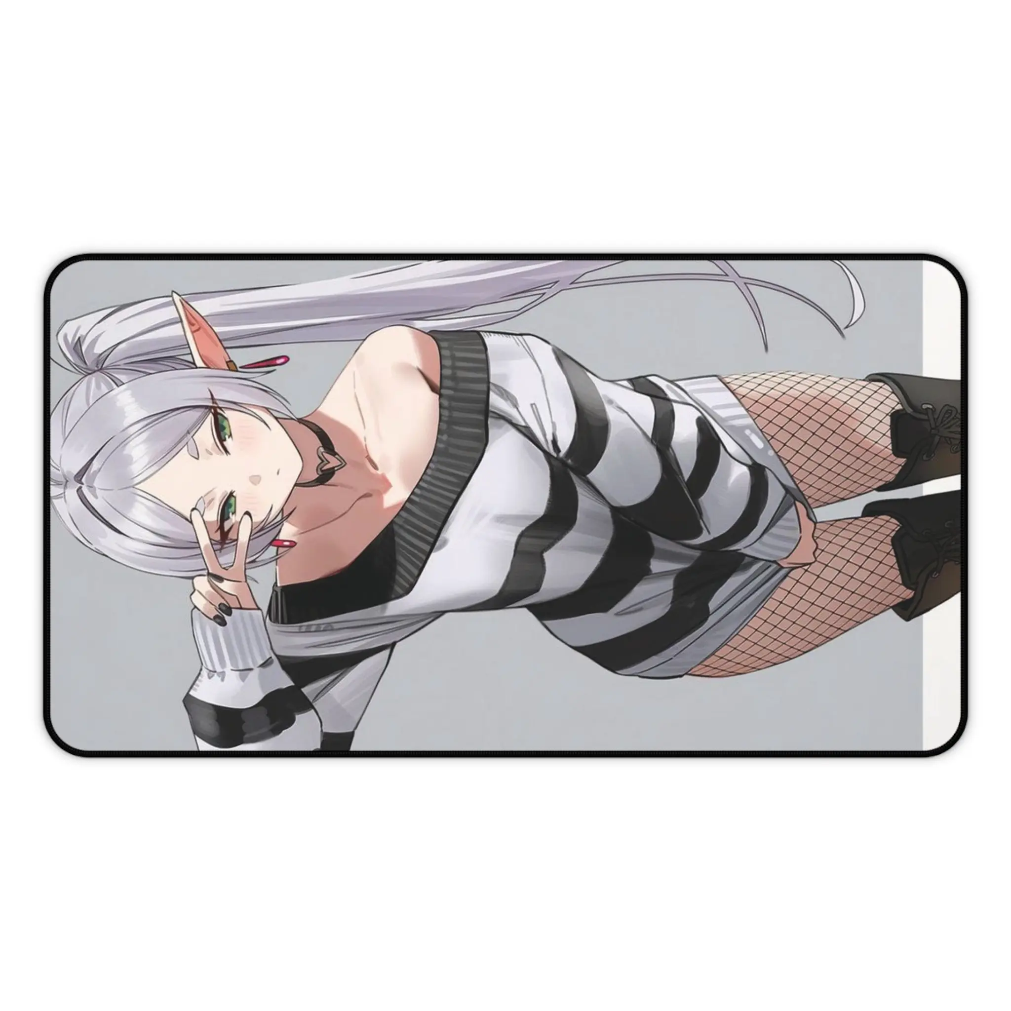 Frieren: Beyond Journey's End Gaming Mousepad Non-slip Neoprene Material Vibrant Colors Durable Hemmed Edges Supportive Surface for Gamers and Fantasy Enthusiasts