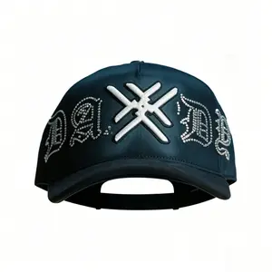 2026 popular white letter diamond-embellished embroidered fashion hip-hop trendy adjustable baseball cap