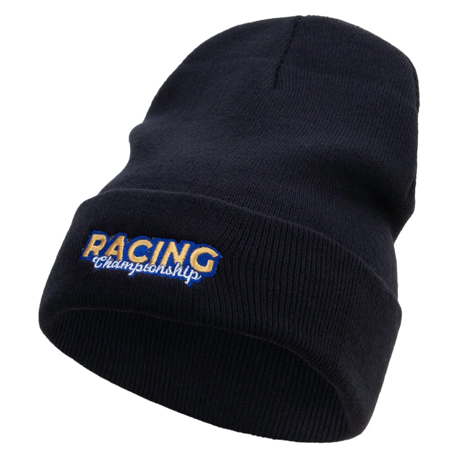 Racing Championship Embroidered 12 Inch Long Knitted Beanie