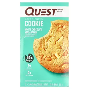 Quest Nutrition Protein Cookie, White Chocolate Macadamia, 12 Cookies, 2.04 oz (58 g) Each