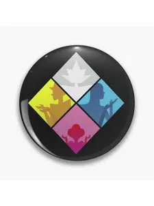 1Pc DIY Craft Buckle - 44mm (1.73 ") Steven Universe Diamond Authority Emblem - Black Pin for Bags, Jackets and Gifts, Holiday Gifts, Party Gifts