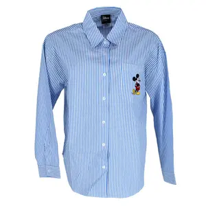 Jerry Leigh Women's Button Down Top with Embroidered Mickey Mouse