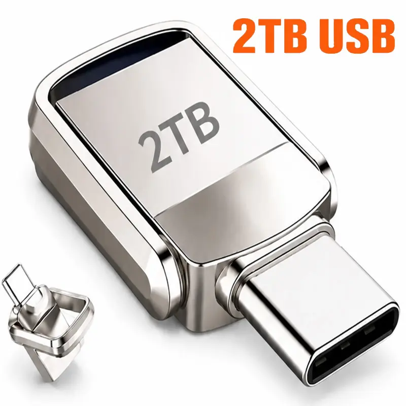2TB USB-C Thumb Drive - USB 3.2 High-Speed Memory Stick, OTG External Storage Compatible with iOS/Android Smartphones, PCs, Laptops, Usb Memory Stick