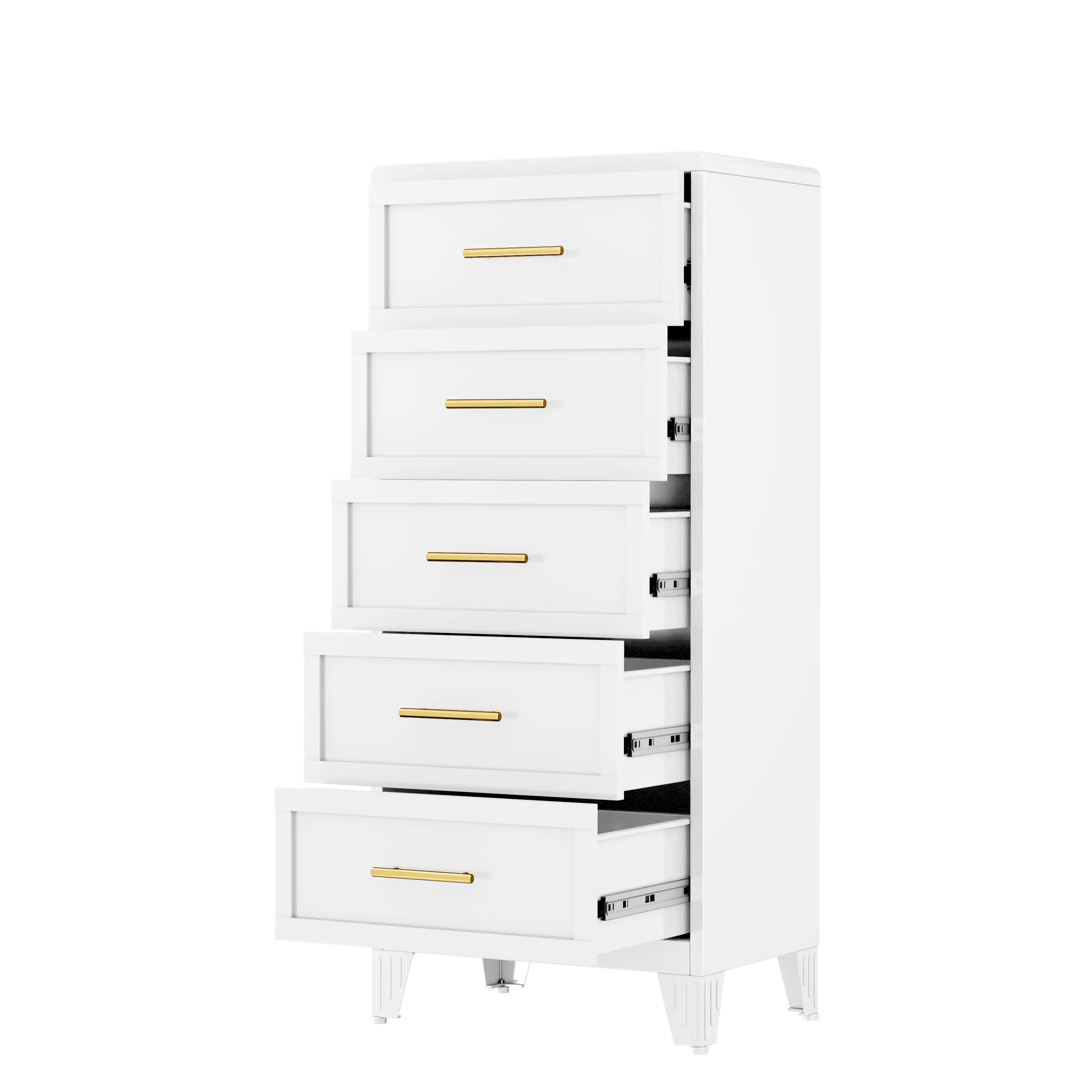 5 Drawers White