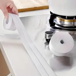 White Waterproof Caulk Tape – Length3.2m Self-Adhesive Sealing Tape for Bathroom, Kitchen Sink, Toilet, and Tub Edges