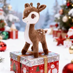 Sika Deer Stuffed Animal Toys Plush Christmas Deer Christmas Decoration Christmas Toy Pink 12"