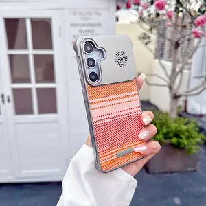 Color-blocked woven borderless leather phone case compatible with Samsung Galaxy S26 Ultra, S25 Plus, S24 FE, S23 Ultra, S22 Ultra. Shockproof protective cover with durable and stylish design, perfectly fit for daily use.