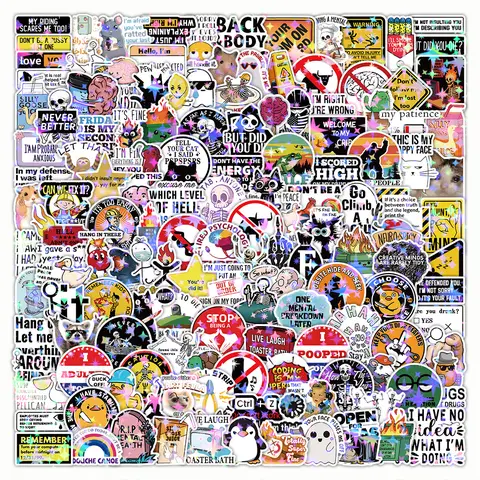 200 Funny Humorous Sticker Packs Box Set, Fun Designs, Shiny Laser Film, Perfect for Daily Decor, Holiday Gifts, Halloween, Thanksgiving, Christmas, Funny Stickers Pack