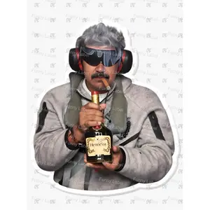Political Satirical Nicolas Maduro Hennessy & Cigar High-Quality Print Sticker, 2.0x2.5 In Durable Fade-Resistant Vinyl, for Cars Laptops Water Bottles - DIY Scrapbooking Stamping Toys & Hobbies Accessory