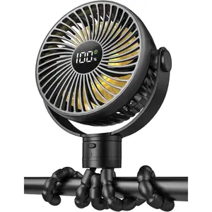 Portable Stroller Fan, 4000mAh Rechargeable Clip on Baby Fan 25H Battery Life, Head Detachable 360° Rotate Mini Fans, 4 Speed Personal Fans for Car Seat Crib Bike Treadmill, Black,summervibes