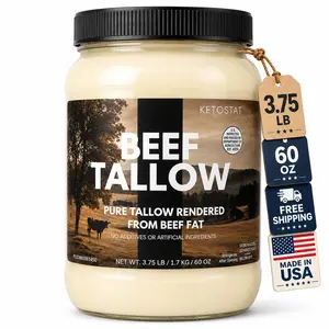 Beef tallow 100% Pure | 60oz - High Smoke Point Oil Alternative for Frying, Searing, Roasting | Keto  Friendly | Made in USA | Beef Tallow for Cooking