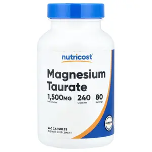 Nutricost Magnesium Taurate, 240 Capsules (500 mg per Capsule)