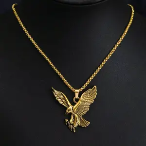 New European & American fashion 18k gold plated eagle pendant necklace, personalized fashion for both men and women, birthday gift, party jewelry, daily wear