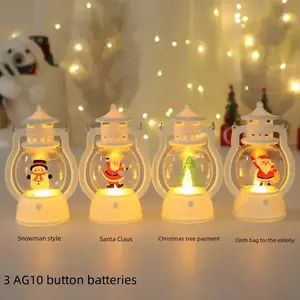 Vintage Horse Lantern Christmas Oil Lamp, Electronic Candle Light Handheld Nightlight, Plastic Windsock Decoration, Perfect Holiday Gift, Lighted Lantern