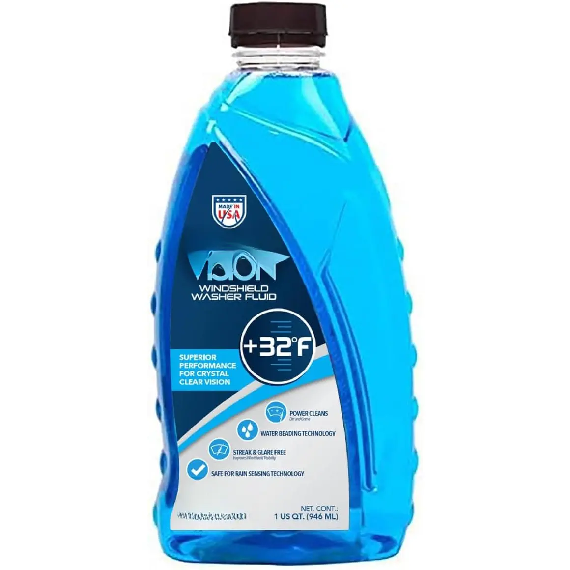 Vision Windshield Washer Fluid - Advanced Formula for  Windshield Wiper Fluid -Clear Vision in Weather Conditions +32F - All Weather -  Remover - 1  Quart