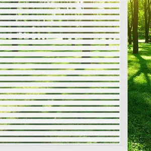 1pc (44.5*100cm) office glass block stripe removable window sticker, Sun shade film, window privacy film, static adsorption glass film - heat insulation and UV protection, suitable for home and office glass decoration