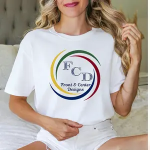 Colorful Swirl Logo Cotton T-Shirt| Minimalist Branded Tee