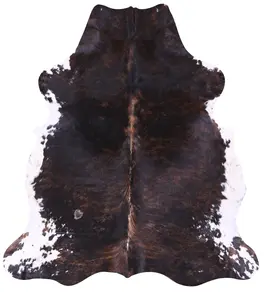 SUPER SALE Dark Brindle Natural Cowhide Rug - X-Large 7'5"H x 6'9"W