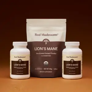 Real Mushrooms Lion's Mane Capsules & Powder Bundle | Focus, Memory & Clarity Support | Lion's Mane Bundle | 100% Mushrooms, No Fillers