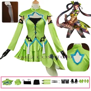 Lady Sun Cosplay Game Honor Costume Woman Green Dress Full Set Uniform King Role Play Halloween Carnival Party Lady Sun Outfit