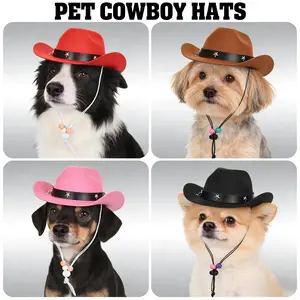 1pc Pet Cowboy Hat for Cats and Dogs, Role-Playing Decoration Cap, Festival Party Supplies, Cute Animal Costume Accessory
