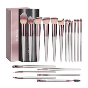 Makeup Brush Set 18 Pcs Premium Synthetic Foundation Powder Concealers Eye shadows Blush Makeup Brushes with black case