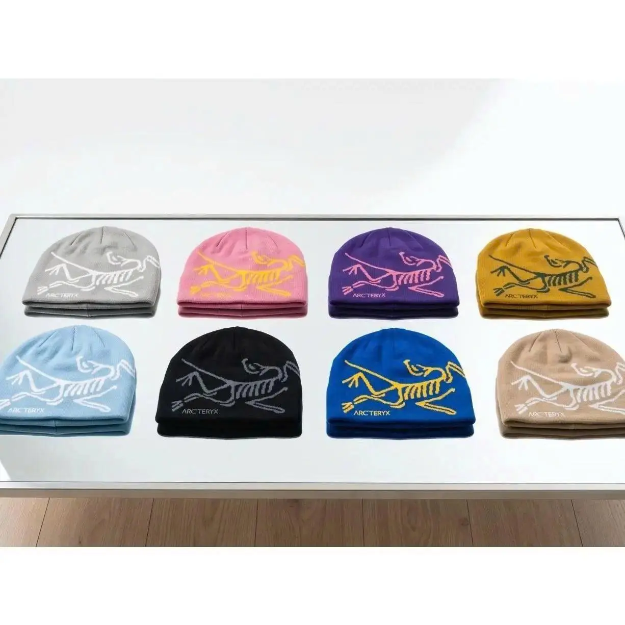 Arc'teryx Bird Head Toque Beanie – Blue Black Yellow White Knit Winter Cap, Oversized Skeleton Logo Beanie, Unisex Cozy Warm Outdoor Headwear for Skiing, Snowboarding, Hiking, Camping, Travel & Everyday Streetwear, Winter Sports Fashion