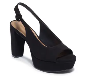Bernardo Leather Peep Toe Platform Heel - Vega