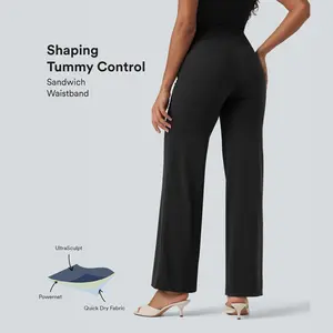 Halara UltraSculpt High Waisted Tummy Control Straight Leg Work Pants with Pockets