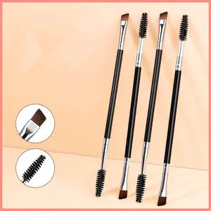 Single-piece double-ended spiral eyebrow brush Double-ended cosmetic brush Eye brush Eyebrow brush Angled eyebrow brush Eyelash brush Eyebrow brush Multifunctional Makeup Brushes
