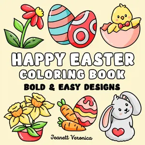 Happy Easter Coloring Book: Bold and Easy Designs for Adults, Teens, and Kids. Simple, Cute Easter and Spring Illustrations (Bold & Easy)