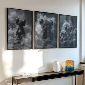 Kawsss Grey Smoke Poster, Hypebeast Set of 3 Poster,   Printable Wall Art, Decor, Gift