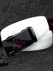 Men's Fashion Skull Design Automatic Buckle Belt, Business Casual PU Leather Belt for Daily Clothing Decor, Trendy All-match & Exquisite Belt for Birthday Gift