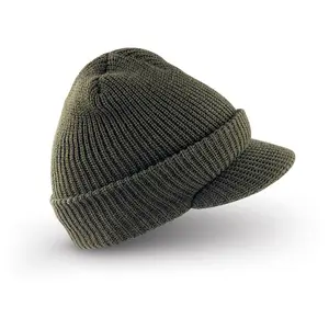 Military Wool Jeep Cap Flat Bill Hat Cold Weather Hat