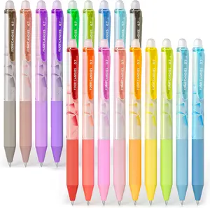 Four Candies 0.7mm Erasable Gel Pens 24/18/12Colors Retractable Fine Point  Pens with Eraser for Everyday Use & Educational Purposes, for planner, students, teachers, nurses and artists, magical pen, HolidayHaul,fun desk supplies,office accessories