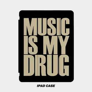Music Addiction iPad Case, Tablet Casing, Tablet Cover, Soft Anti-Drop Protection for iPad 11/a16/10/9/8/7/6/5th, iPad Air/iPad Pro, Pen Slot, Auto Sleep/wake