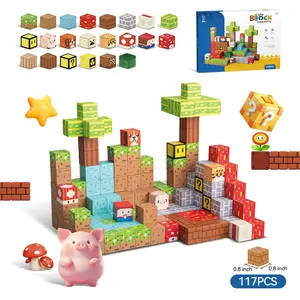 [2026 New Arrivals] 117 PCS Magnetic Blocks, Magnetic Building Blocks Toys for Boys Girls 3+, Build Mine Magnet World, MagWonder Toys, STEM Montessori Sensory