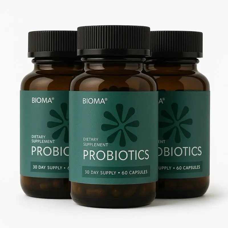 Bioma Probiotics Dietary Supplement 60 Capsules - 30-Day Supply for Gut Health & Digestion Support - Healthcare, Fitness Edible Vitamin