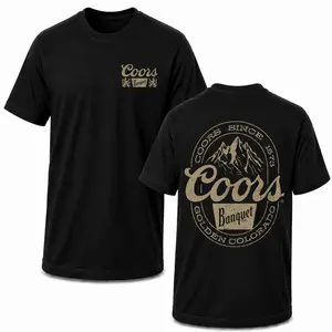 Coors Banquet Vintage Mountain Graphic Shirt, Retro Beer Lover T-Shirt, Comfort Colors Tee, Unisex Hoodie Sweatshirt, Casual Streetwear Cotton Top, Front and Back Print Graphic Apparel Gift for Men and Women
