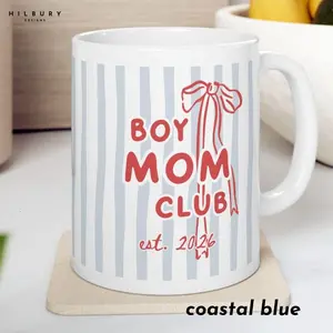 Boy Mom Club Mug, New Mom Gift, Mama Coffee Cup, Expecting Mom Gift, Baby Shower Gift for Mom1