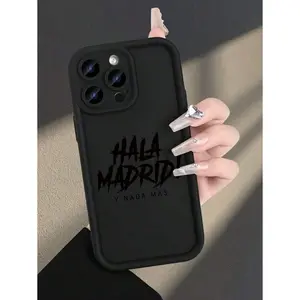 Fashionable "Hala Madrid" Pattern Design Phone Case,Suitable for iPhone17/iPhone17 air/iPhone17 pro/iPhone17 pro max/16 Pro Max/15 Pro Max/14 Pro Max/13 Pro Max/12 Pro Max/11 Pro Max , Compatible With Samsung Galaxy Series A54/A53
